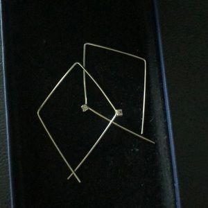 Silver plated earrings with a stone